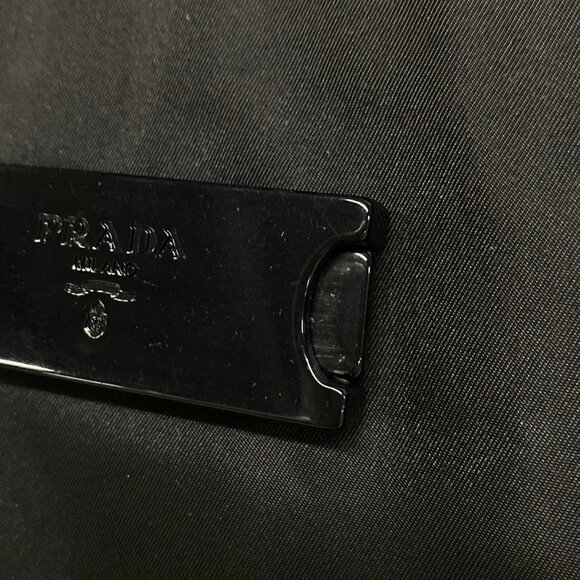 Auth PRADA - Black Nylon Leather Plastic Shoulder Bag - Picture 15 of 16